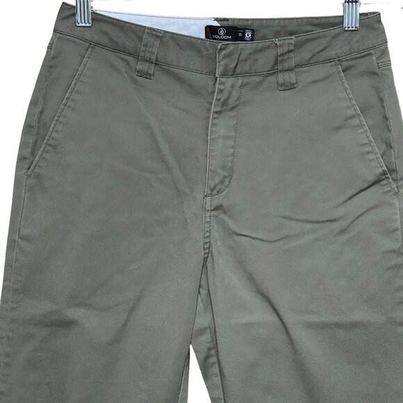 Volcom Mens Olive Green Chino Pants Size 25‎ Relaxed Fit Comfortable - Picture 3 of 11